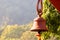 Hindu prayer bells in remote temple in forest