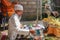 The Hindu Priest or widely known as Pedanda by the Balinese, blessing the ceremony of villas in Nuda dua,Bali