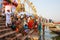 Hindu religious rituals in the river Ganges in Varanasi