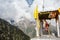 Hindu shiva monument in himalayan mountains