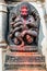 Hindu shrine statue during Dashain holiday, Bhaktapur, Nepal