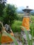 Hindu shrines for a good harvest for the beautiful rice fields of Jatiluwih, Bali, Indonesia.