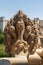Hindu statue of snakes, Terrace of the historical palace of Baron Empain, Cairo, Egypt
