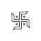 Hindu swastika line icon