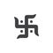 Hindu swastika vector icon