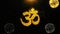 Hinduism, meditation, om, yoga hindu symbol, indian religion Icon on Firework Display Explosion Particles.