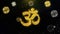 Hinduism, meditation, om, yoga hindu symbol, indian religion Icon on Gold Particles Fireworks Display.