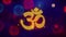 Hinduism, meditation, om, yoga hindu symbol, indian religion Icon Symbol on Colorful Fireworks Particles.