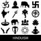 Hinduism religions symbols vector set of icons eps10