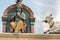 Hinduism statue of Sri Mariamman temple in Singapore