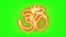 Hinduism symbol burning in flames in green screen background