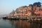 Hindus perform ritual puja at dawn,Benares,India