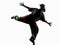 Hip hop acrobatic break dancer breakdancing young man silhouette