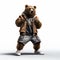 Hip-hop Bear: A 3d Rendered Image Of A Stylish Syrian Brown Bear