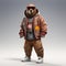 Hip-hop Bear: A 3d Rendering Of A Stylish Syrian Brown Bear