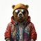Hip-hop Bear: A Hyper-realistic 3d Image Of A Stylish Himalayan Brown Bear