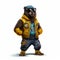 Hip Hop Bear: Photorealistic 2d Game Art With Dark Cyan And Gold