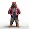 Hip-hop Bear: Stylish Costume Design In 8k Digital Airbrushing