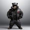 Hip-hop Black Bear: A 3d Render Of A Japanese Bear In Rap Outfit