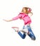 Hip hop dancer jumping high in the air