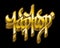 Hip-Hop in golden graffiti style. Vector text.