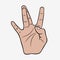 Hip-Hop hand gesture. West Coast rap sign. Vector.