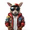 Hip-hop Rabbit: Photorealistic 3d Rendering Of A Stylish Venezuelan Lowland Rabbit