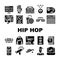 Hip Hop And Rap Music Collection Icons Set Vector