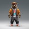 Hip-hop Style Syrian Brown Bear In Zbrush Costume