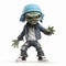 Hip-hop Zombie: A Stylish And Action-packed Cartoon Character