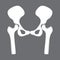 Hip icon of radiography and x-ray concept vector for landing page. Leg trauma, pain, osteoporosis i