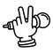 Hiphop singer microphone icon, outline style