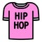 Hiphop tshirt icon, outline style