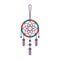 Hippie colorful Dream catcher icon vector in linear style illustration