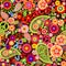 Hippie colorful floral wallpaper