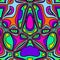 Hippie colorful psychedelic wave geometric seamless pattern. Kids curved lines and shapes