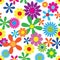 Hippie Flowers Seamless Repeating Pattern Vector Illustration