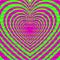 Hippie Groovy Neon Hypnotic Psychedelic Heart Y2K Pattern