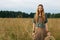 Hippie lady in the fields