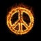 Hippie Peace Symbol by fire