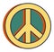 Hippie sign, peace symbol, sticker or icon vector