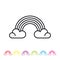 Hippie spirit rainbow line icon