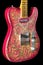 Hippie Style 60s Era Electric Guitar Covered in Groovy Pink Paisley Wall Paper