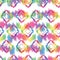 Hippie Tie Dye Rhombus Rainbow LGBT Seamless Pattern in Abstract Background Style. Colorful Shibori Psychedelic Texture