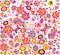 Hippie wallpaper with funny butterflies, colorful flowers and mushrooms