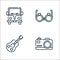 hippies line icons. linear set. quality vector line set such as camera, guitar, hippie