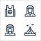 Hippies line icons. linear set. quality vector line set such as camping tent, hippy, hippy