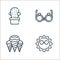 hippies line icons. linear set. quality vector line set such as sun, ice cream, hippie