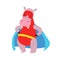 Hippo Animal Dressed As Superhero With A Cape Comic Masked Vigilante Character
