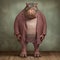 Hippo In Business Wear: A Whimsical Photorealistic Fantasy